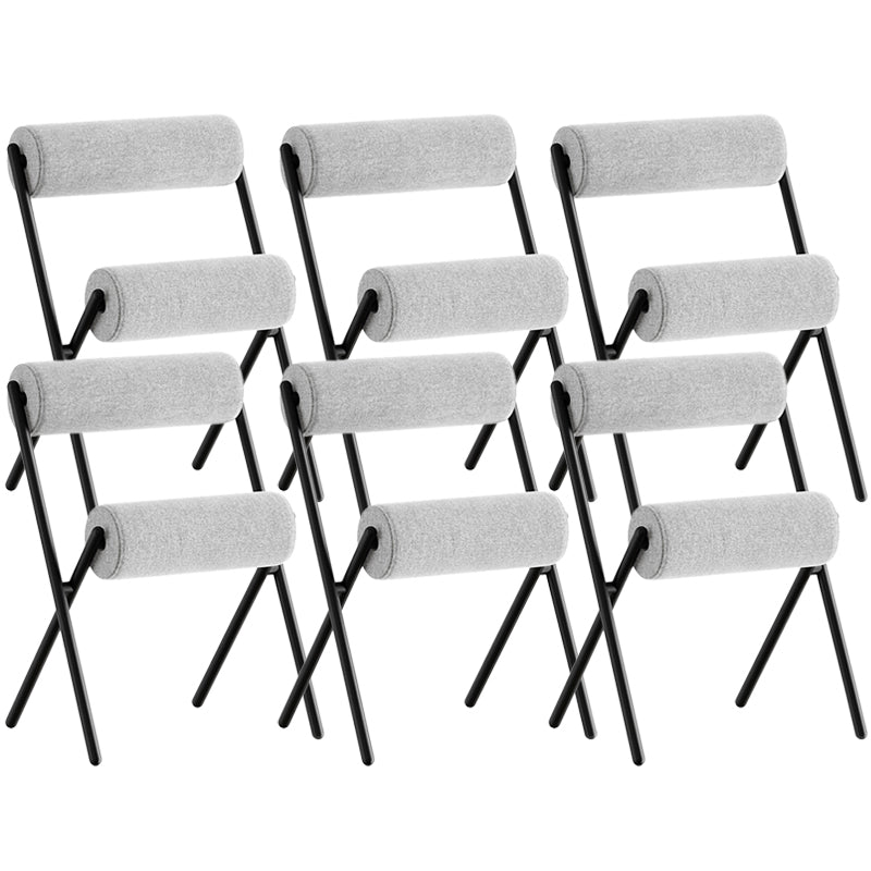 Nordic Stackable Backrest Cushion Chair with Metal Legs for Living Room