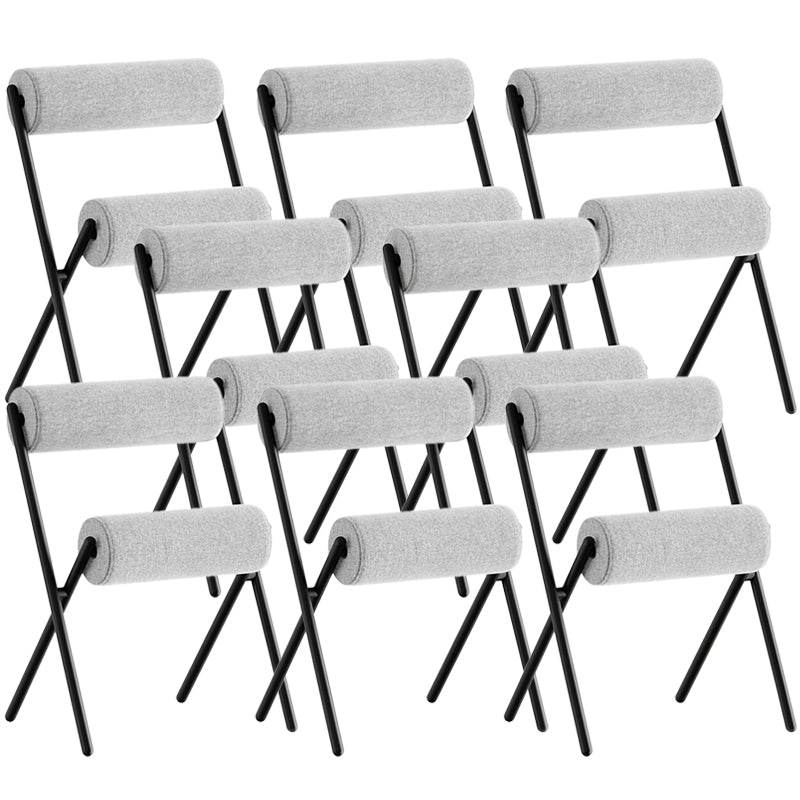 Nordic Stackable Backrest Cushion Chair with Metal Legs for Living Room