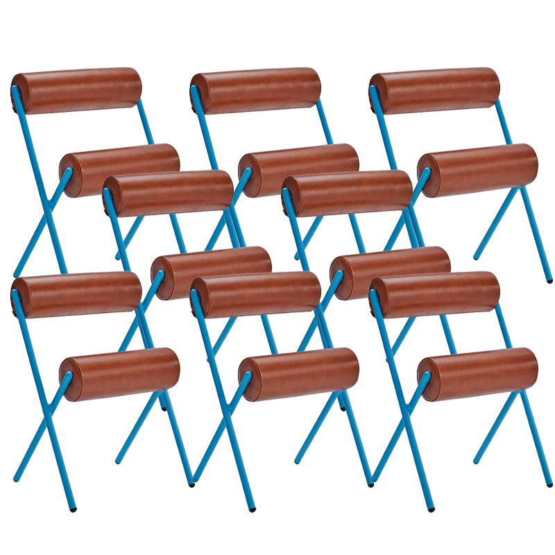 Nordic Stackable Backrest Cushion Chair with Metal Legs for Living Room