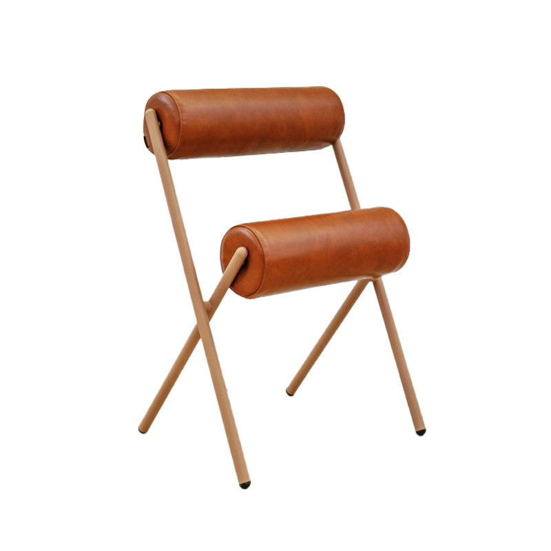 Nordic Stackable Backrest Cushion Chair with Metal Legs for Living Room