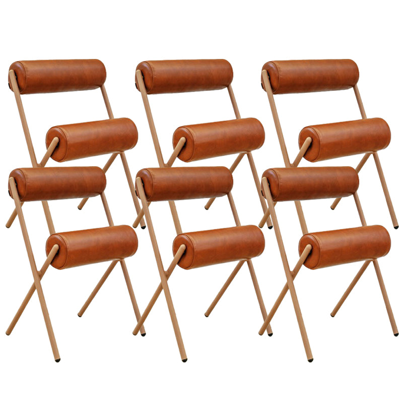 Nordic Stackable Backrest Cushion Chair with Metal Legs for Living Room
