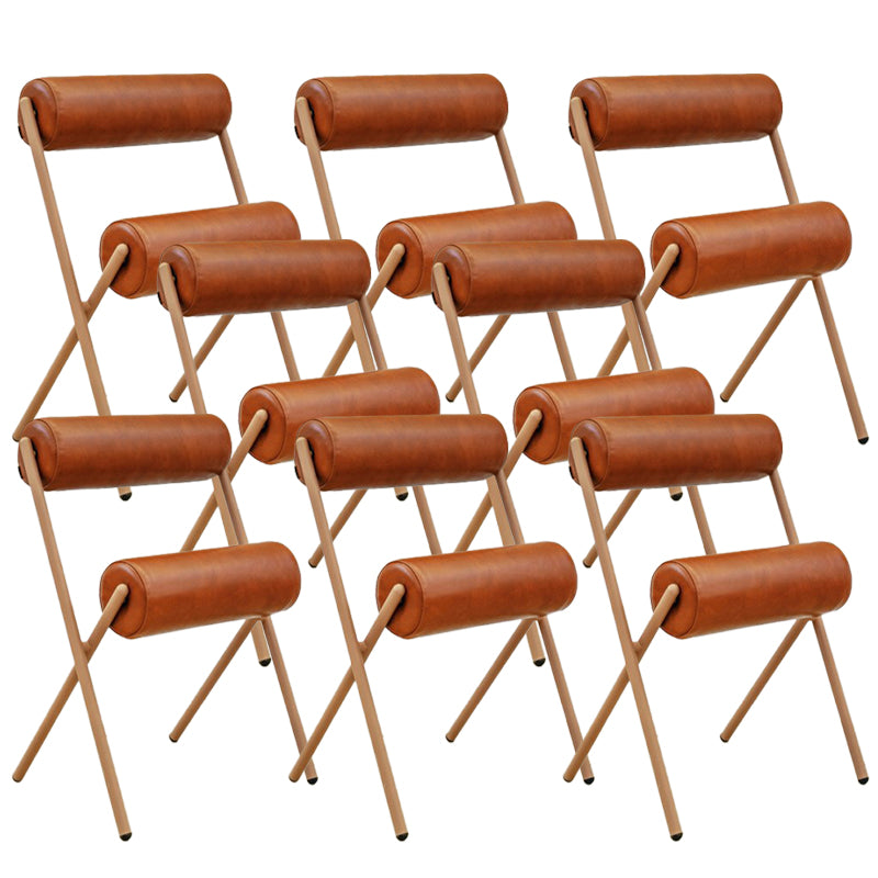 Nordic Stackable Backrest Cushion Chair with Metal Legs for Living Room