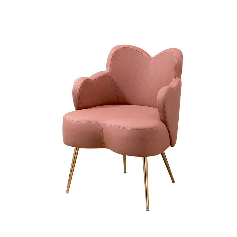 Glam Armrest Backrest Cushion Chair with Metal Legs for Hotel