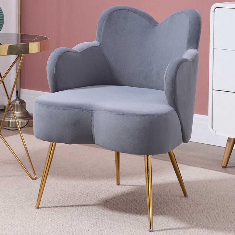 Glam Armrest Backrest Cushion Chair with Metal Legs for Hotel