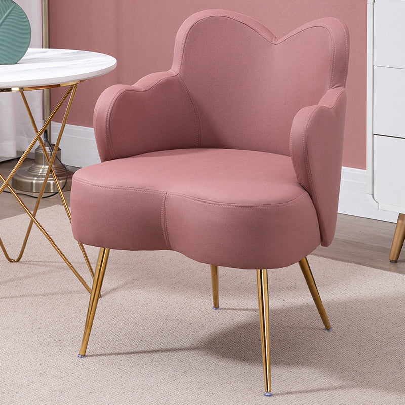 Glam Armrest Backrest Cushion Chair with Metal Legs for Hotel