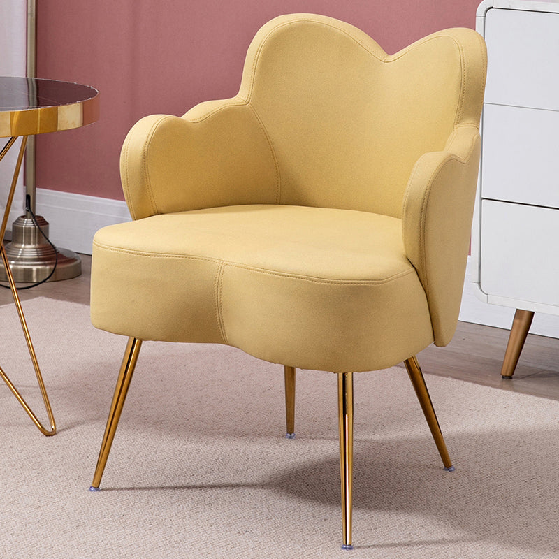 Glam Armrest Backrest Cushion Chair with Metal Legs for Hotel