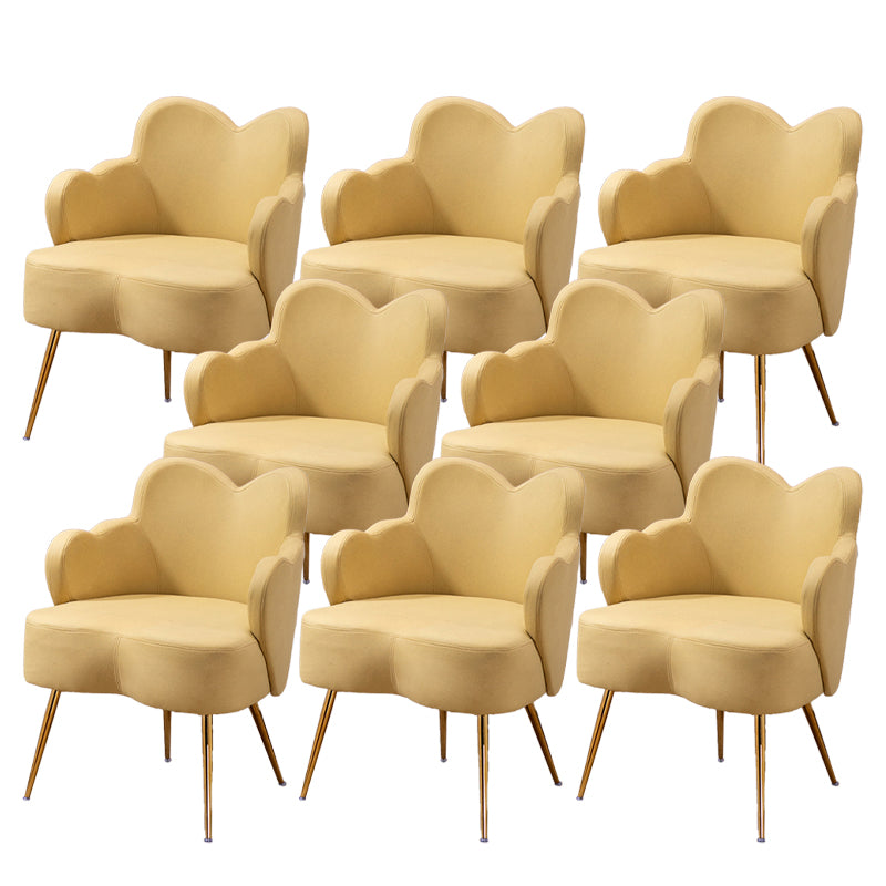 Glam Armrest Backrest Cushion Chair with Metal Legs for Hotel