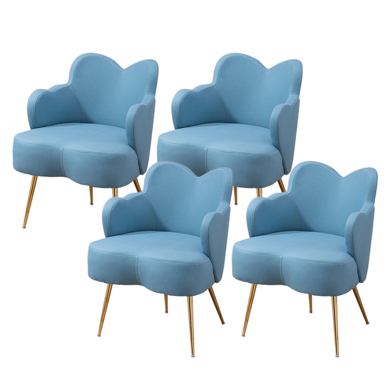 Glam Armrest Backrest Cushion Chair with Metal Legs for Hotel