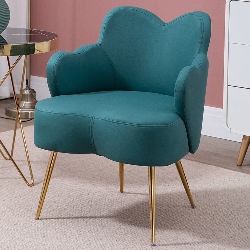 Glam Armrest Backrest Cushion Chair with Metal Legs for Hotel
