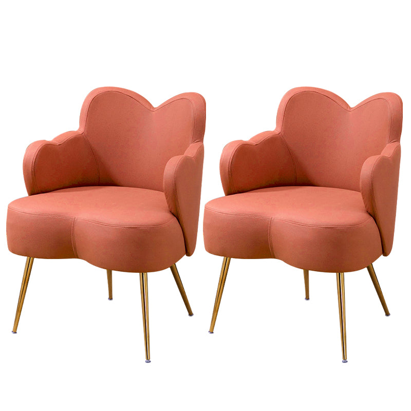 Glam Armrest Backrest Cushion Chair with Metal Legs for Hotel