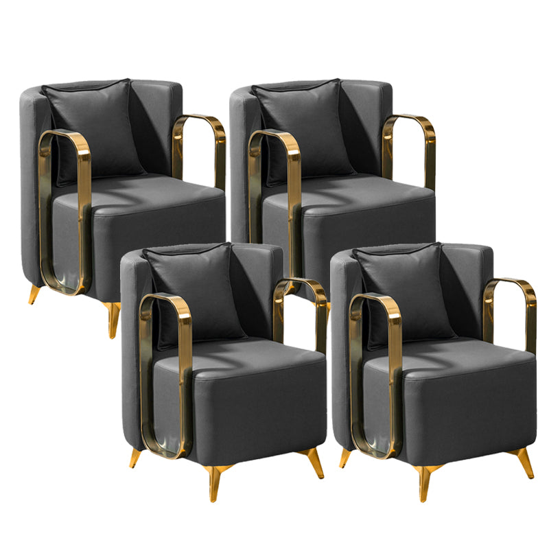 Glam Armrest Backrest Cushion Chair with Metal Legs for Balcony