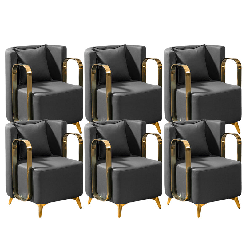 Glam Armrest Backrest Cushion Chair with Metal Legs for Balcony
