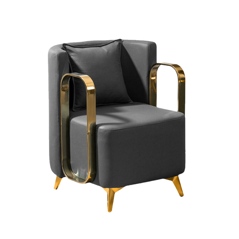 Glam Armrest Backrest Cushion Chair with Metal Legs for Balcony