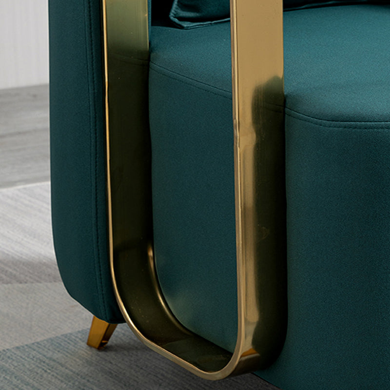 Glam Armrest Backrest Cushion Chair with Metal Legs for Balcony