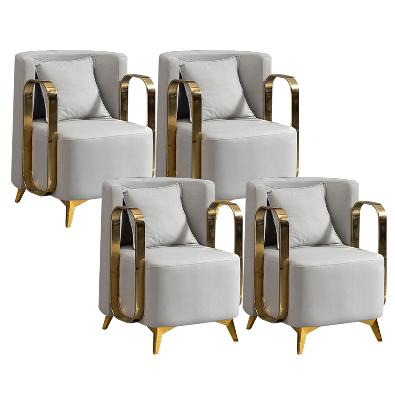 Glam Armrest Backrest Cushion Chair with Metal Legs for Balcony