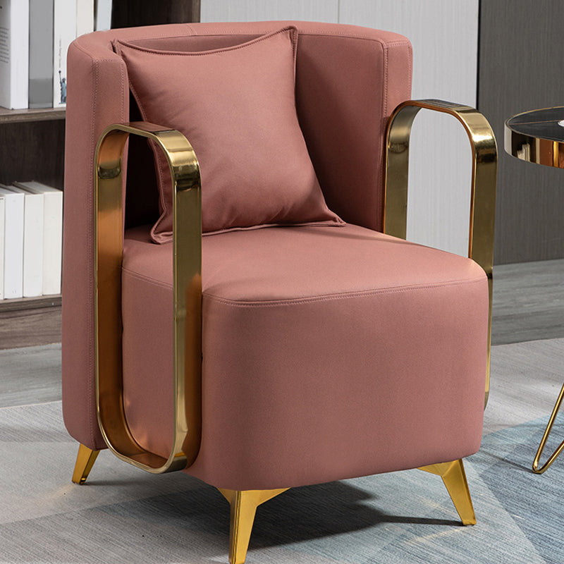 Glam Armrest Backrest Cushion Chair with Metal Legs for Balcony