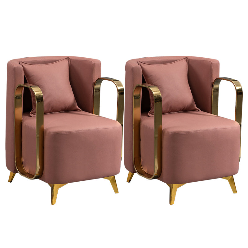 Glam Armrest Backrest Cushion Chair with Metal Legs for Balcony