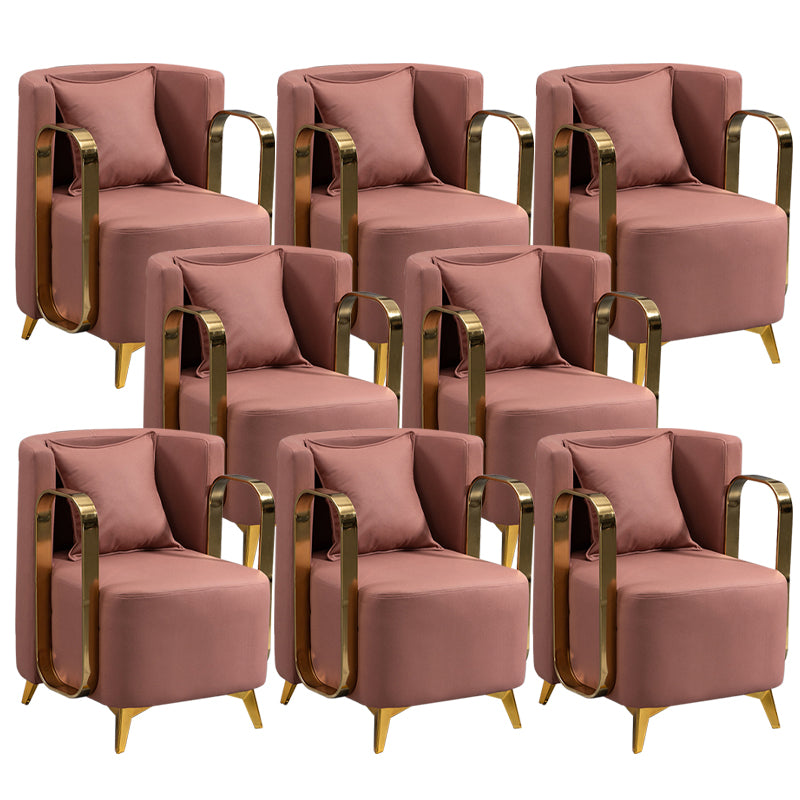Glam Armrest Backrest Cushion Chair with Metal Legs for Balcony
