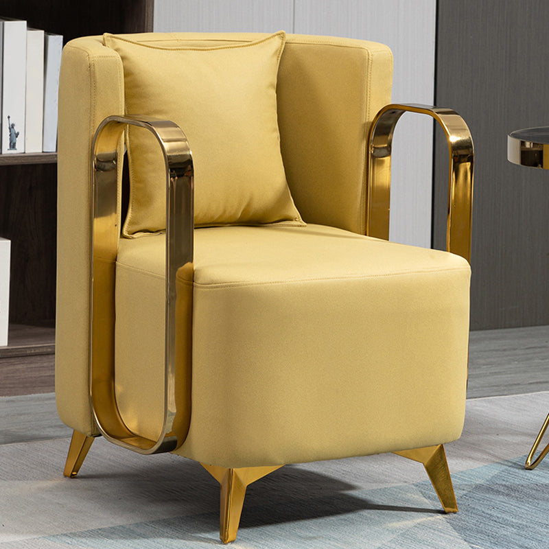 Glam Armrest Backrest Cushion Chair with Metal Legs for Balcony