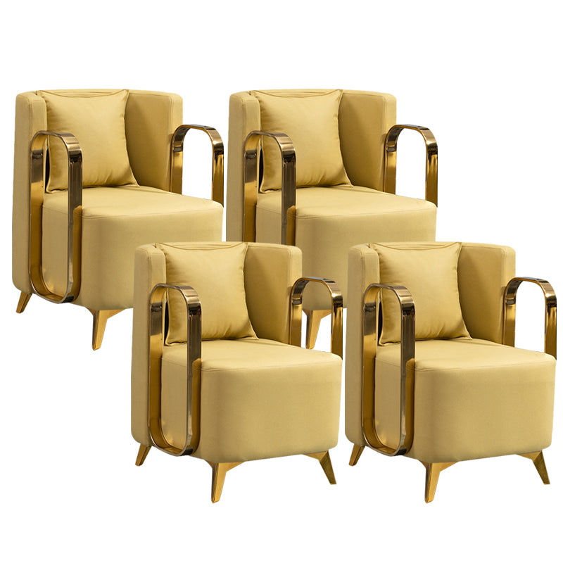 Glam Armrest Backrest Cushion Chair with Metal Legs for Balcony