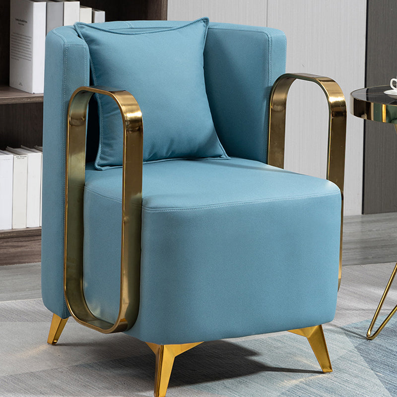 Glam Armrest Backrest Cushion Chair with Metal Legs for Balcony