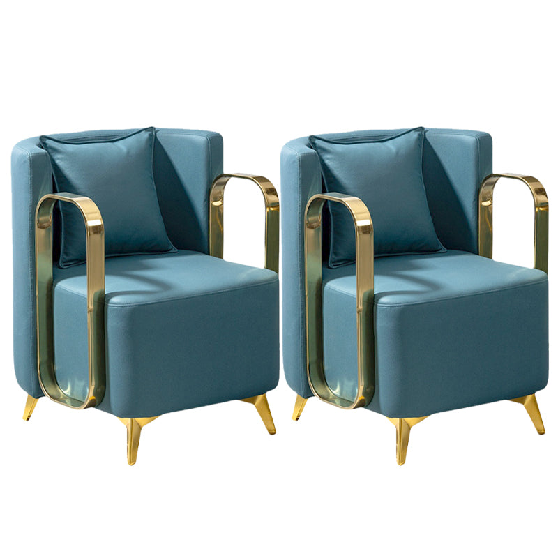 Glam Armrest Backrest Cushion Chair with Metal Legs for Balcony