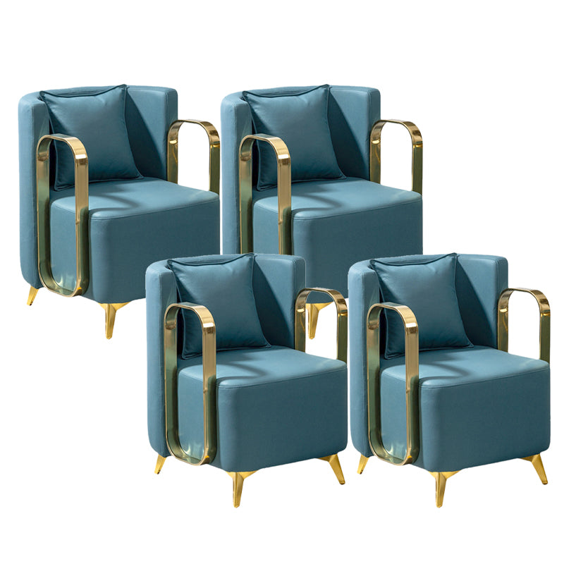 Glam Armrest Backrest Cushion Chair with Metal Legs for Balcony
