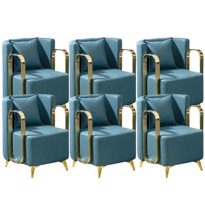 Glam Armrest Backrest Cushion Chair with Metal Legs for Balcony
