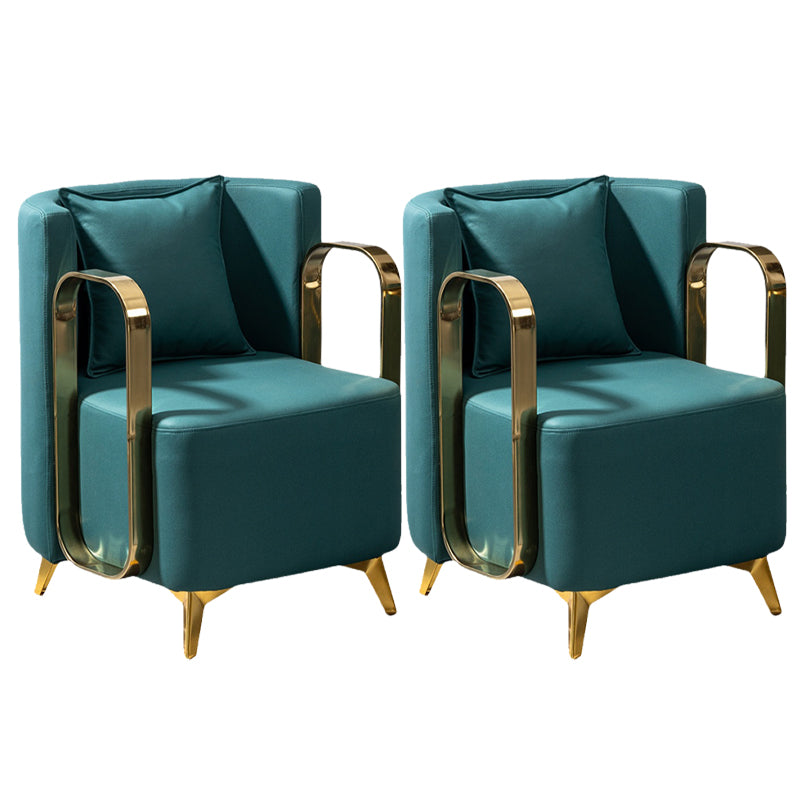 Glam Armrest Backrest Cushion Chair with Metal Legs for Balcony