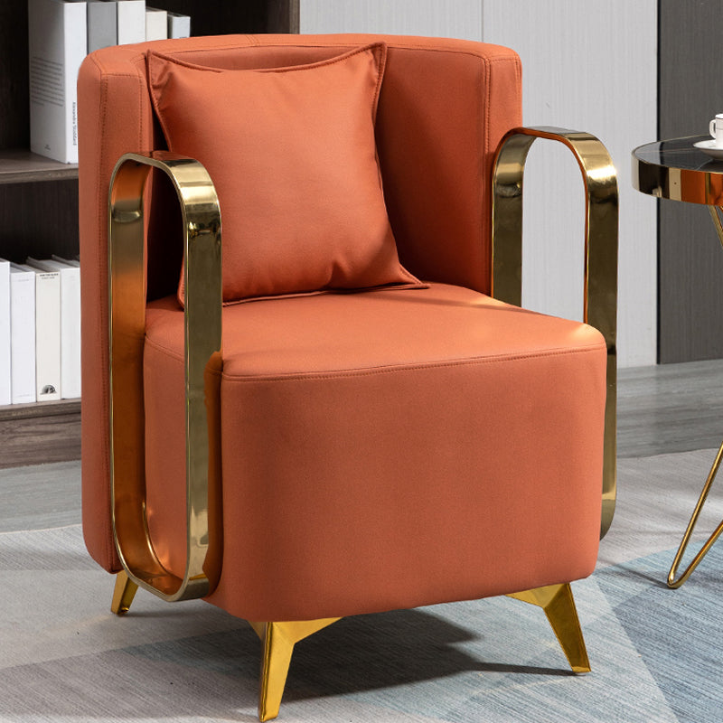 Glam Armrest Backrest Cushion Chair with Metal Legs for Balcony