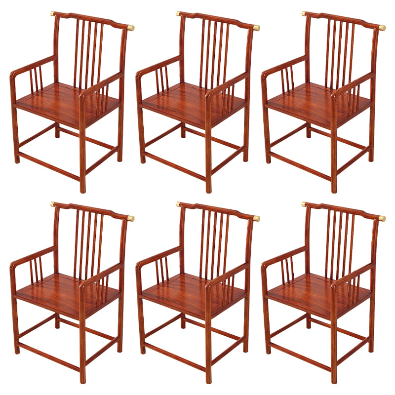 Traditional Style Arm Chair Solid Wood Slat Back Dining Chair for Home
