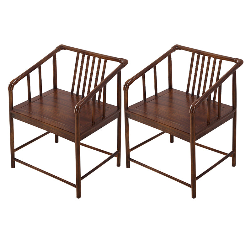 Traditional Style Arm Chair Solid Wood Slat Back Dining Chair for Home