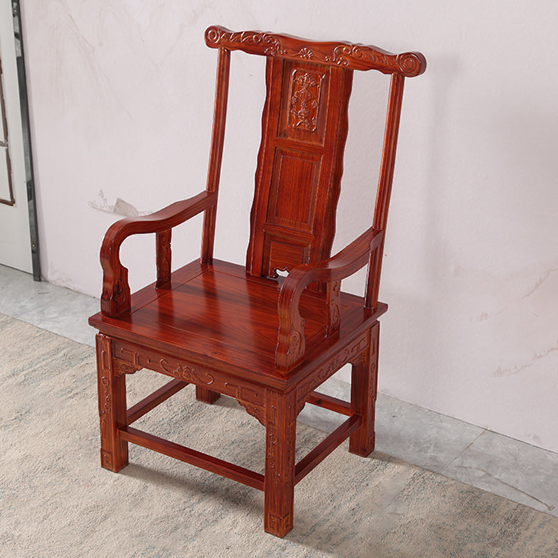 Traditional Style Arm Chair Solid Wood Slat Back Dining Chair for Home