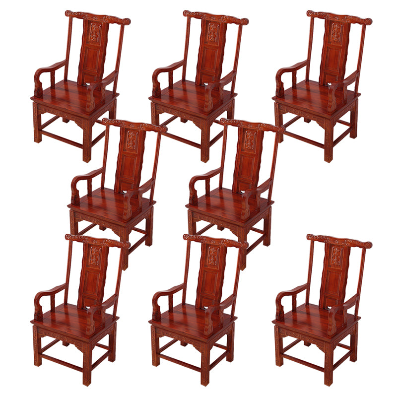 Traditional Style Arm Chair Solid Wood Slat Back Dining Chair for Home