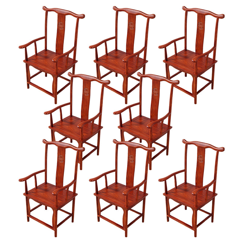 Traditional Style Arm Chair Solid Wood Slat Back Dining Chair for Home