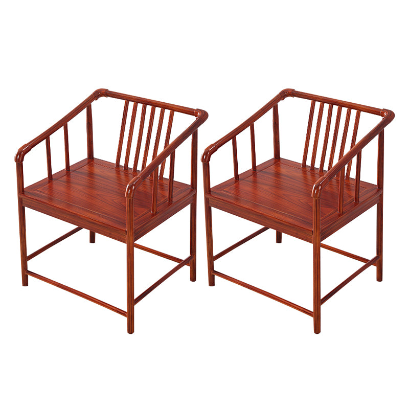 Traditional Style Arm Chair Solid Wood Slat Back Dining Chair for Home