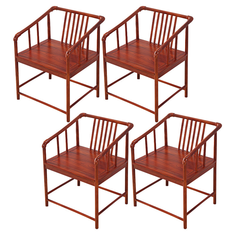 Traditional Style Arm Chair Solid Wood Slat Back Dining Chair for Home