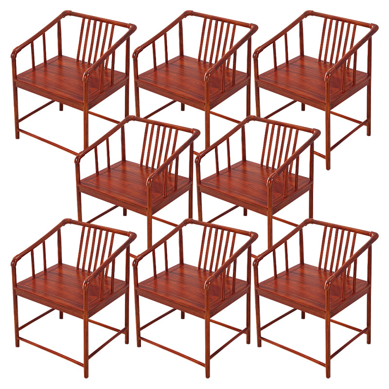 Traditional Style Arm Chair Solid Wood Slat Back Dining Chair for Home