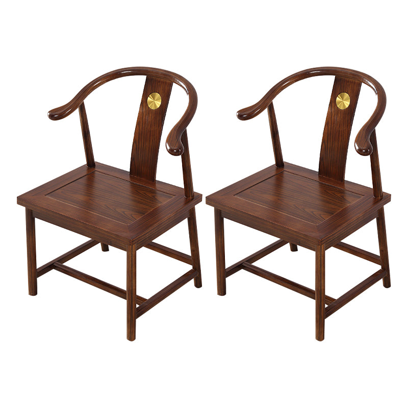Traditional Style Arm Chair Solid Wood Slat Back Dining Chair for Home