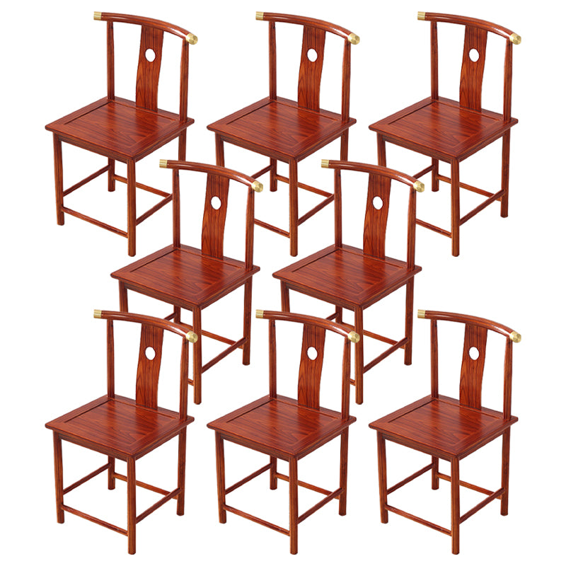 Traditional Style Arm Chair Solid Wood Slat Back Dining Chair for Home