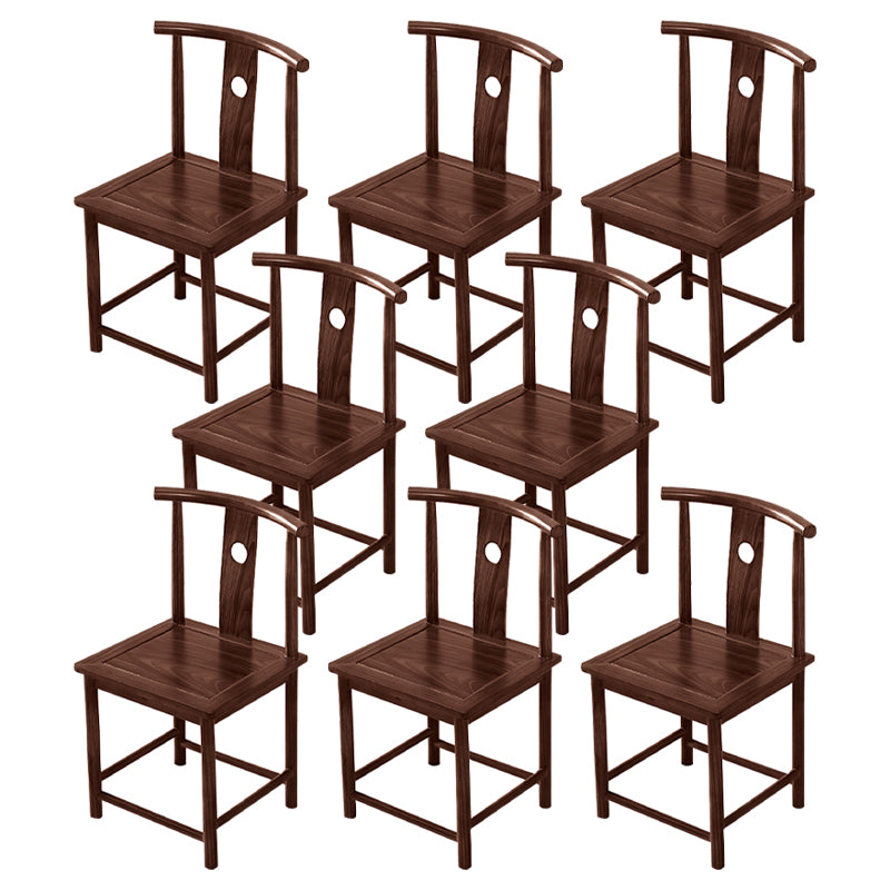 Traditional Style Arm Chair Solid Wood Slat Back Dining Chair for Home