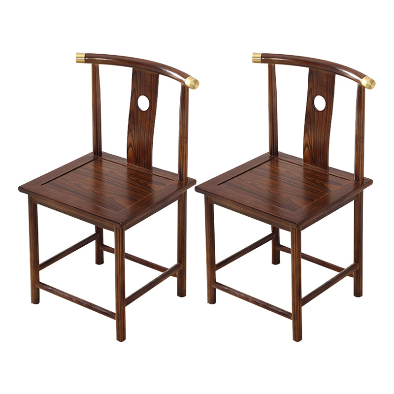 Traditional Style Arm Chair Solid Wood Slat Back Dining Chair for Home