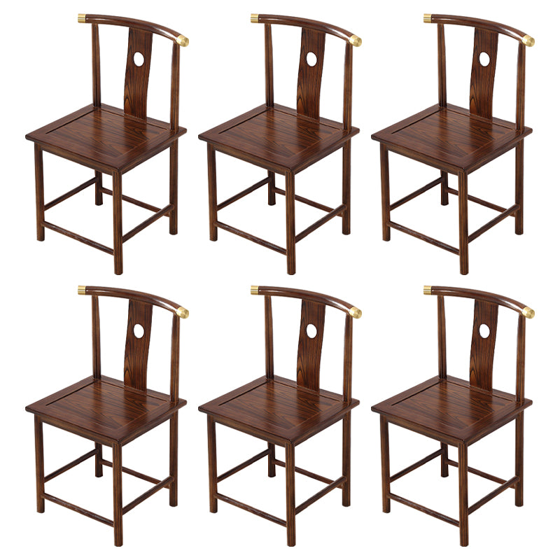 Traditional Style Arm Chair Solid Wood Slat Back Dining Chair for Home