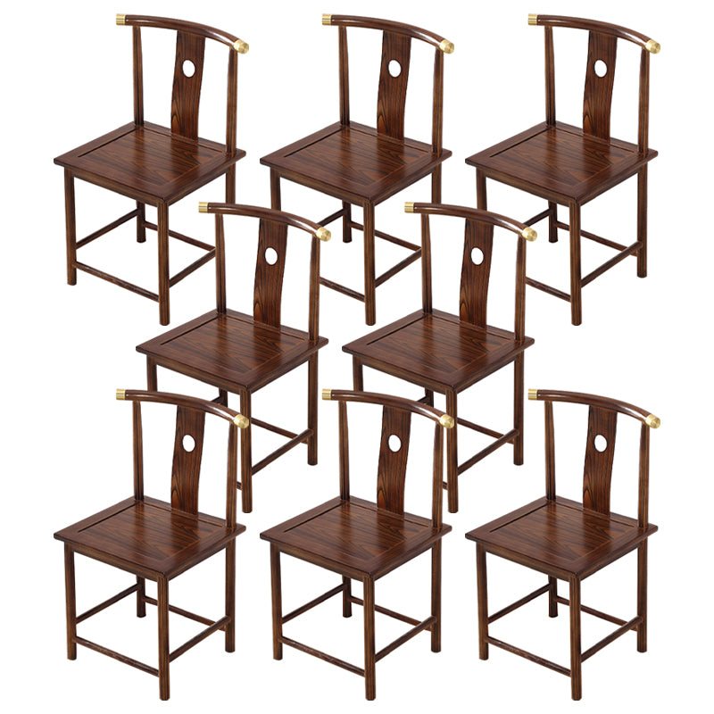 Traditional Style Arm Chair Solid Wood Slat Back Dining Chair for Home