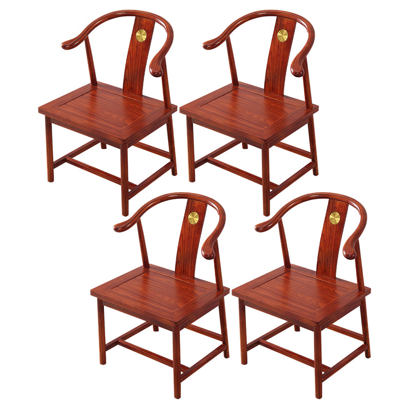 Traditional Style Arm Chair Solid Wood Slat Back Dining Chair for Home