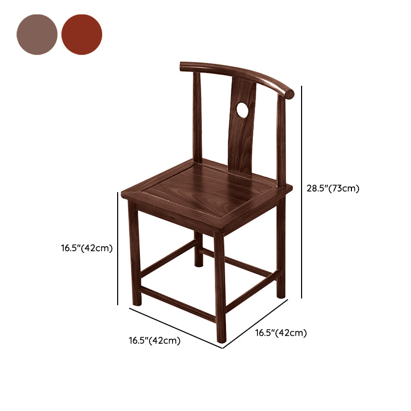 Traditional Style Arm Chair Solid Wood Slat Back Dining Chair for Home
