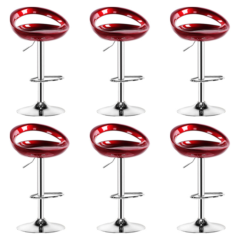 Plastic Adjustable Height Swivel Low Back Bar Stool with Footrest