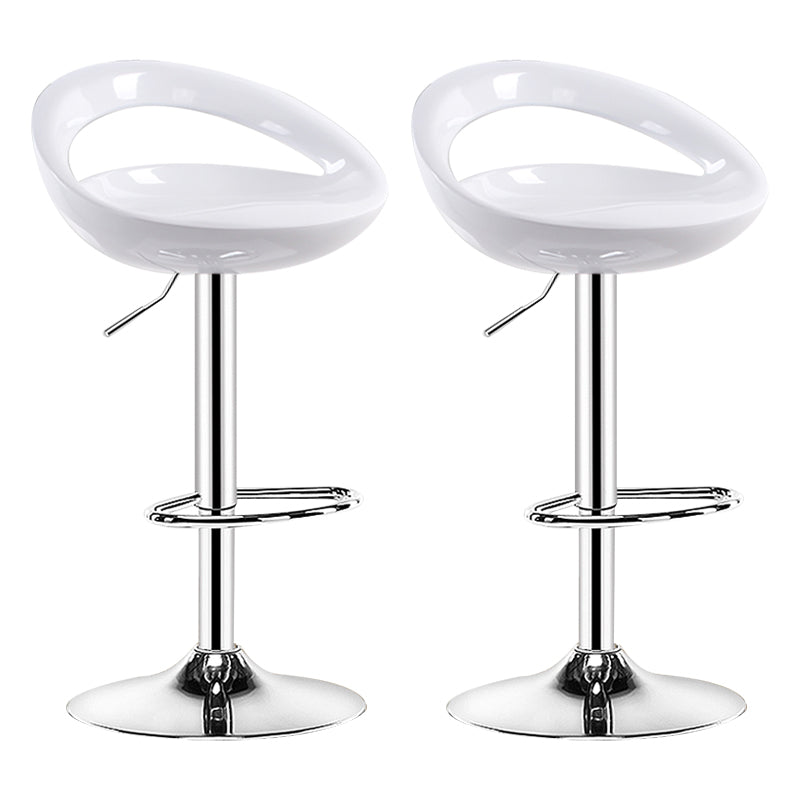 Plastic Adjustable Height Swivel Low Back Bar Stool with Footrest