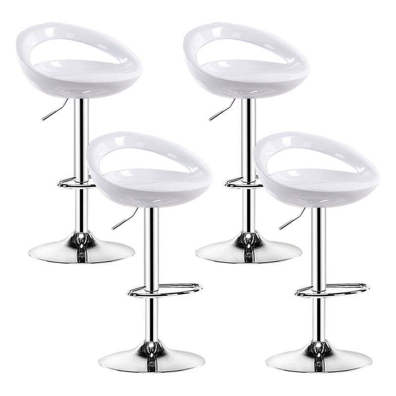 Plastic Adjustable Height Swivel Low Back Bar Stool with Footrest