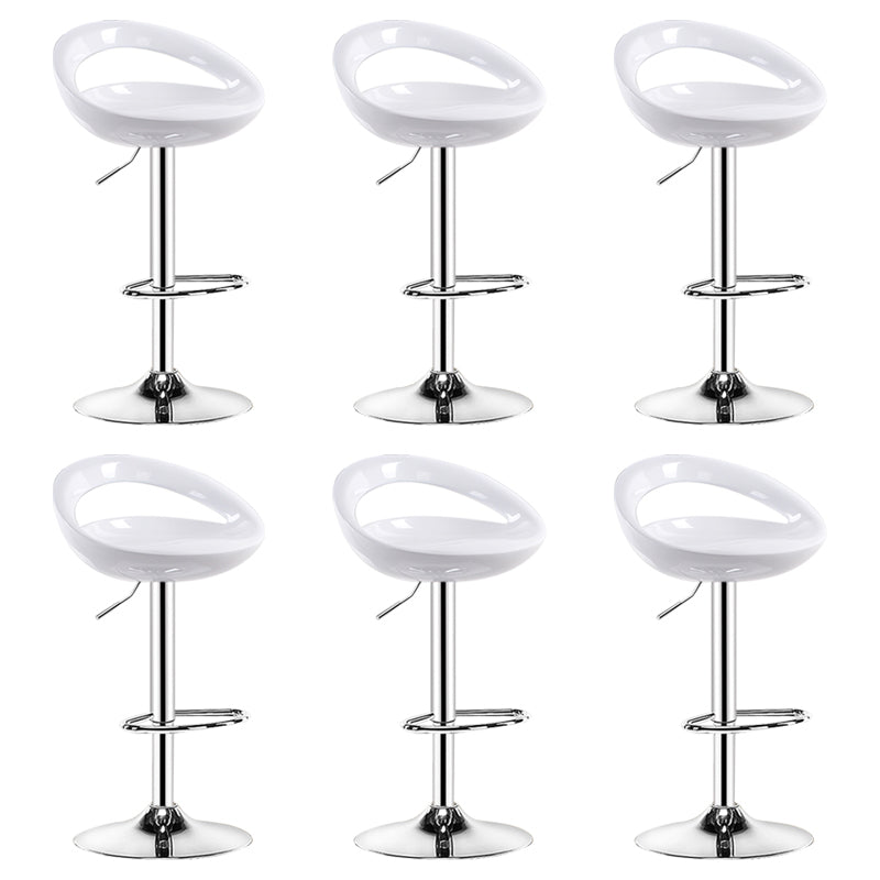Plastic Adjustable Height Swivel Low Back Bar Stool with Footrest